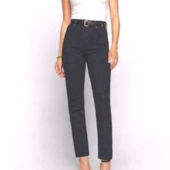 Avenue Denim Straight Leg Black High Rise Butter Stretch Jeans 14A NEW - Picture 1 of 14